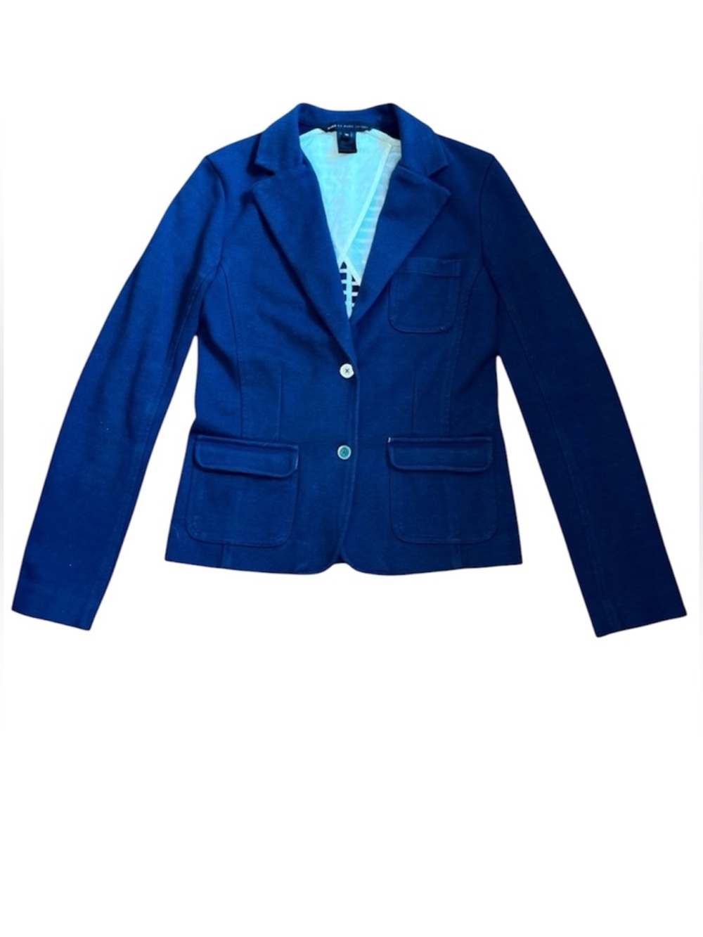 Marc by Marc Jacobs blazer cotton knit navy blue XS 90s academia quiet luxury